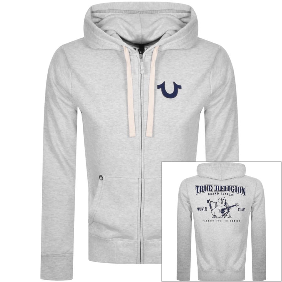 True religion zip up hoodie grey clearance