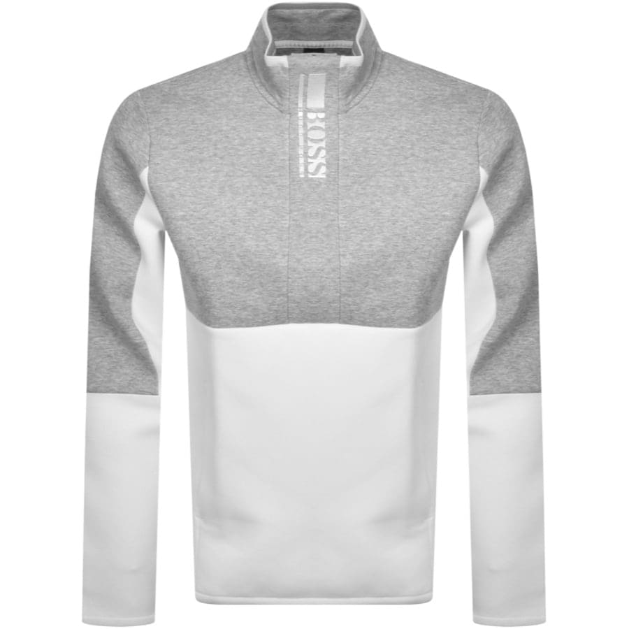 Alternative Image for ProductBOSS Half Zip Sweatshirt White1