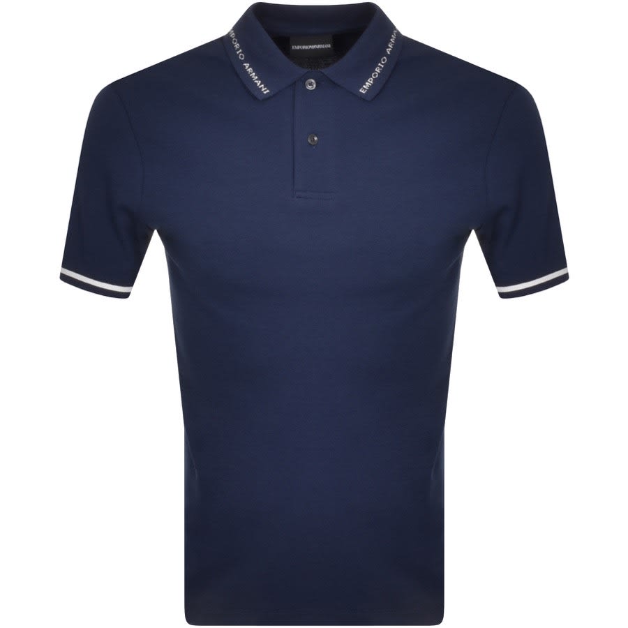 Emporio Armani Short Sleeved Polo T Shirt Navy | Mainline Menswear ...