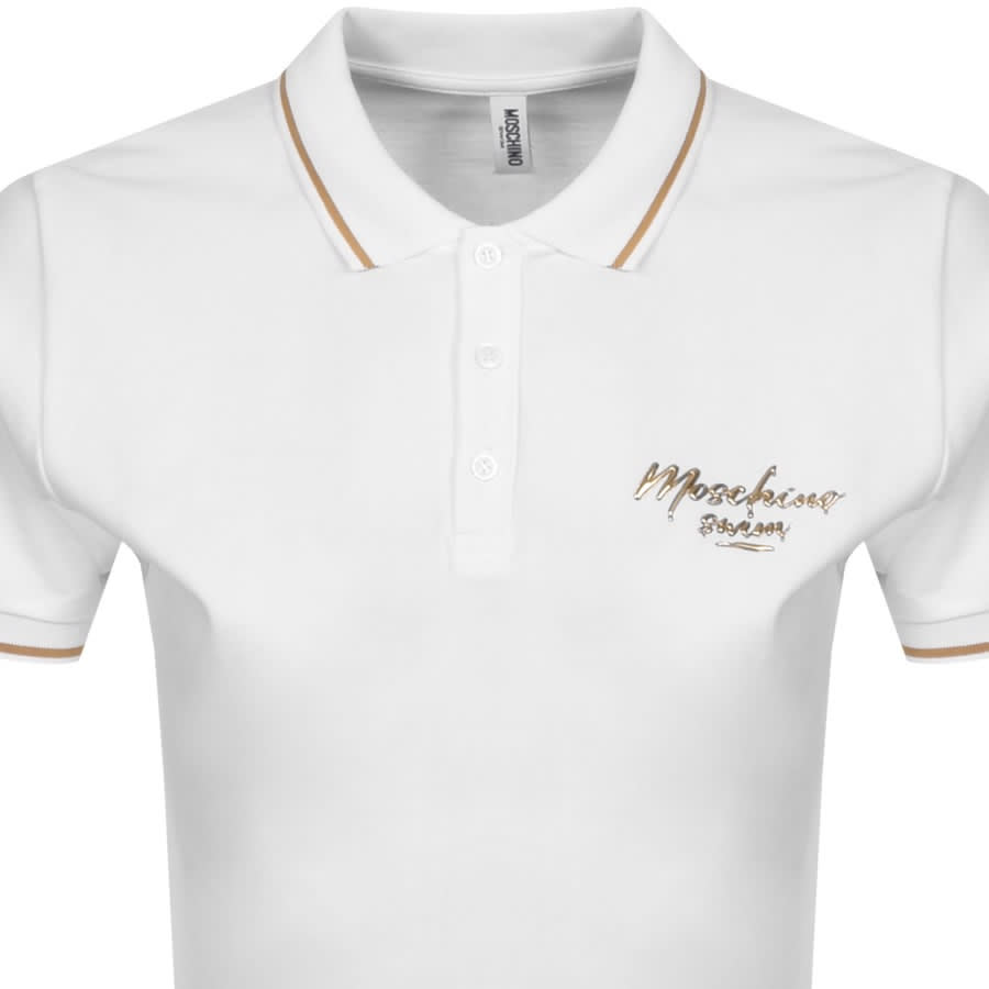 Alternative Image for ProductMoschino Swim Logo Polo T Shirt White2