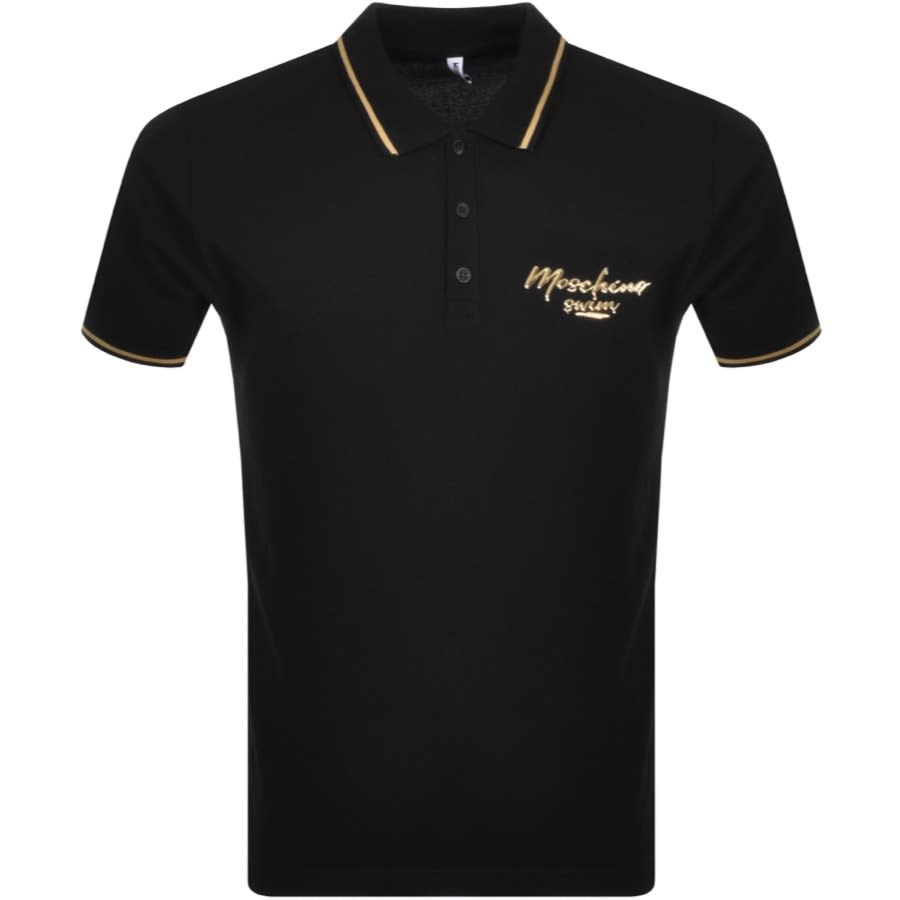 Alternative Image for ProductMoschino Swim Logo Polo T Shirt Black1