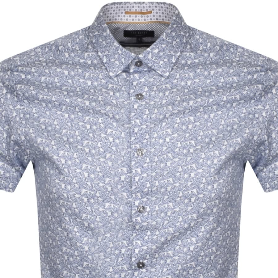 Alternative Image for ProductTed Baker Mini Leaf Print Short Sleeve Shirt Blue2