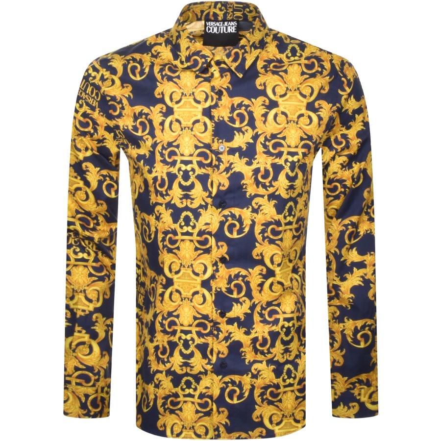 Versace Jeans Couture Long Sleeve Shirt Navy | Mainline Menswear United ...