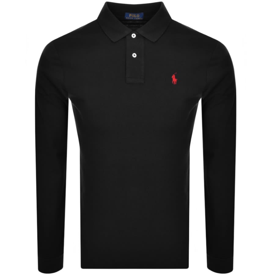 Alternative Image for ProductRalph Lauren Long Sleeved Polo T Shirt Black1