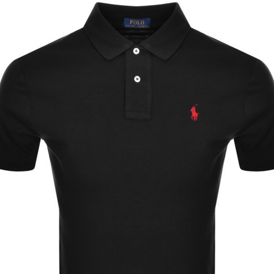 Alternative Image for ProductRalph Lauren Slim Fit Polo T Shirt Black2