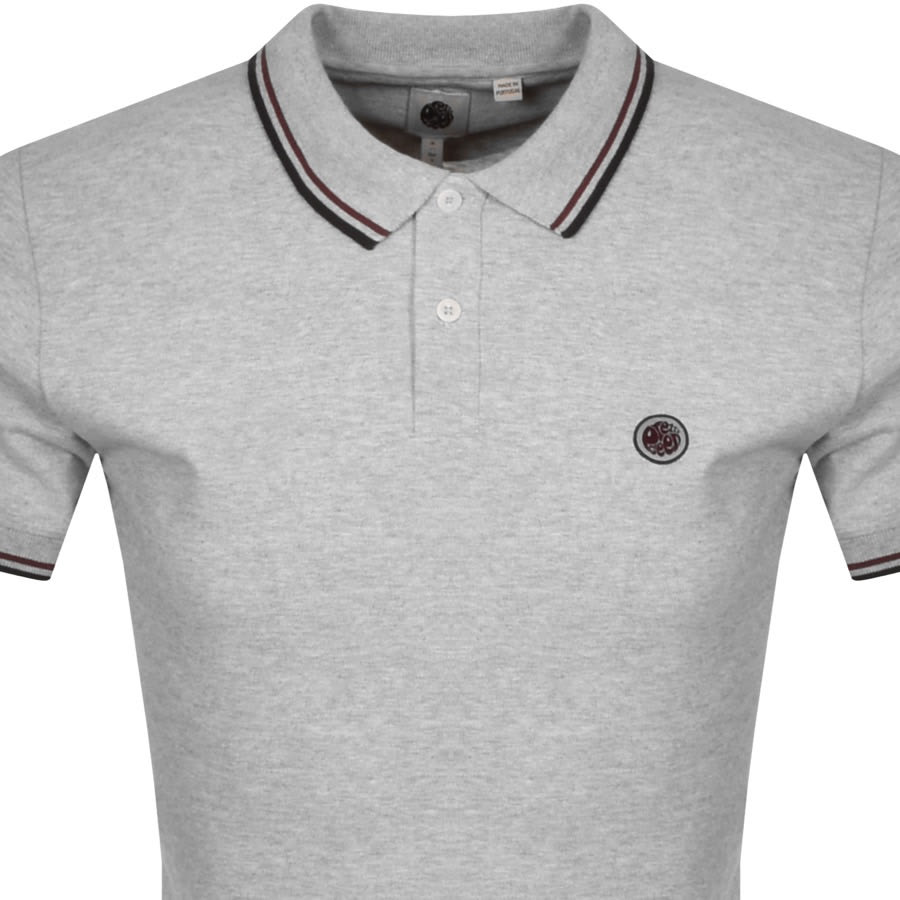 Alternative Image for ProductPretty Green Tipped Polo T Shirt Grey2