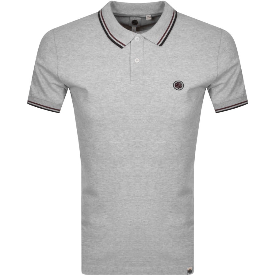 Alternative Image for ProductPretty Green Tipped Polo T Shirt Grey1