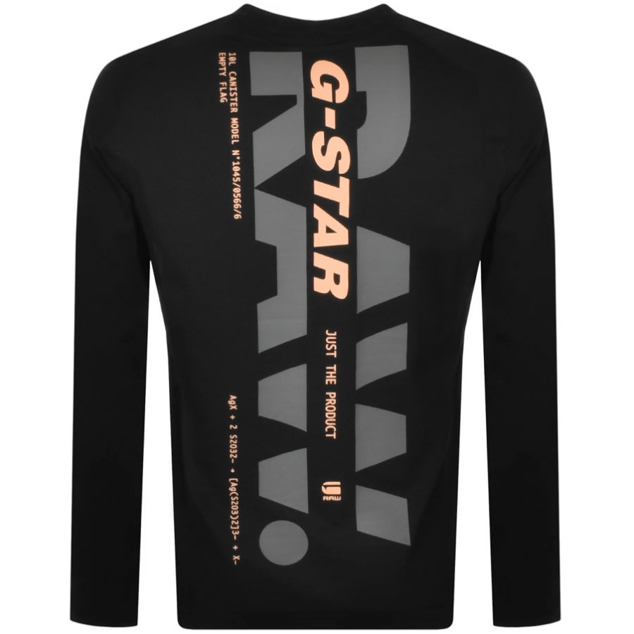 Alternative Image for ProductG Star Raw Big Back Logo Long Sleeved T Shirt Blac3