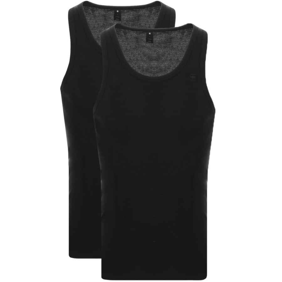 Alternative Image for ProductG Star Raw 2 Pack Vest T Shirt Black1
