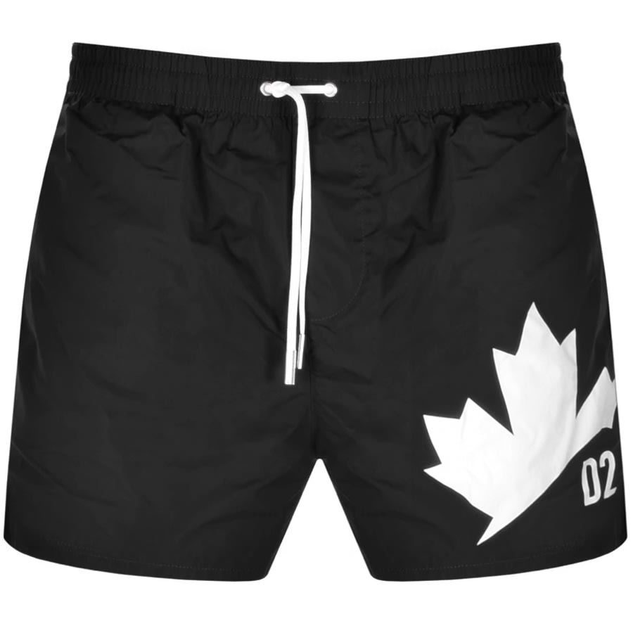 Alternative Image for ProductDSQUARED2 D2 Leaf Swim Shorts Black1