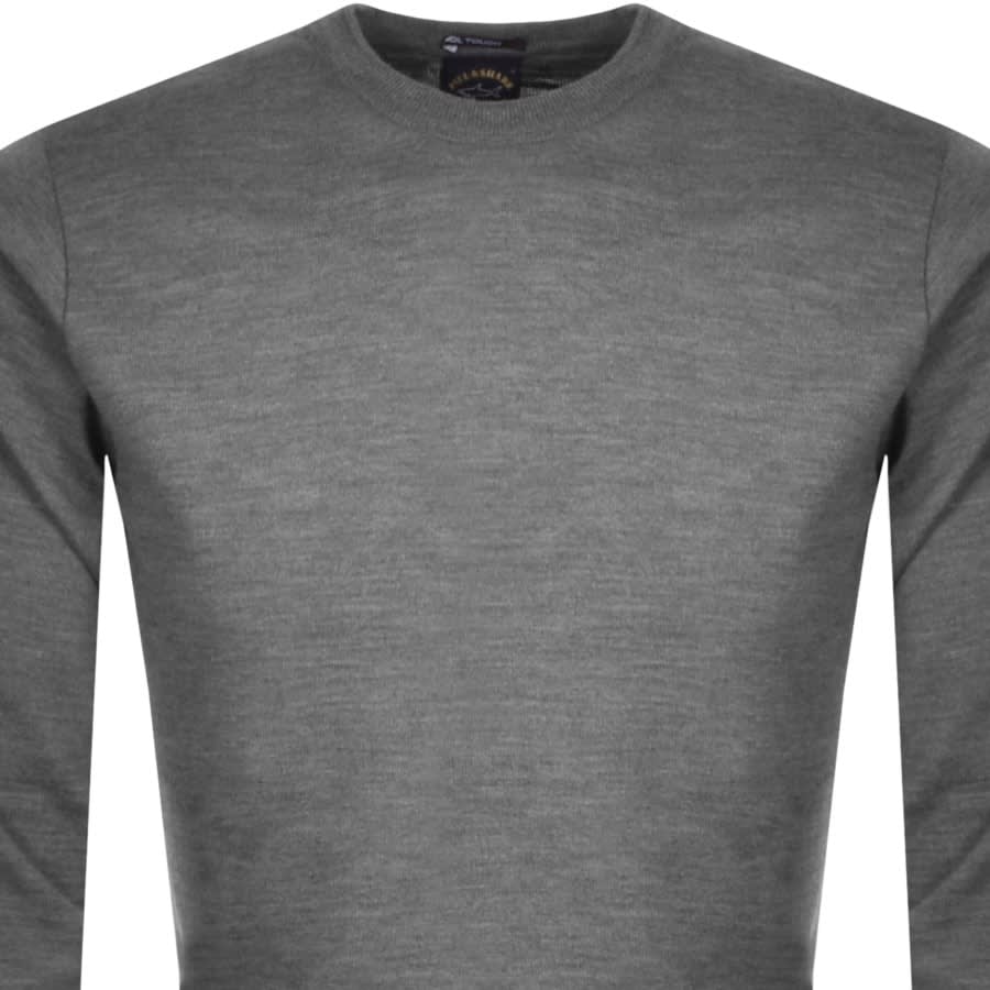 Alternative Image for ProductPaul And Shark Crew Neck Wool Jumper Grey2