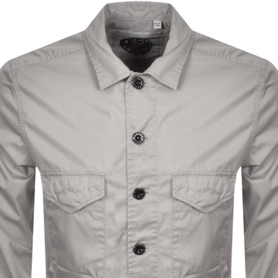 Alternative Image for ProductPretty Green Connor Button Through Overshirt Grey2