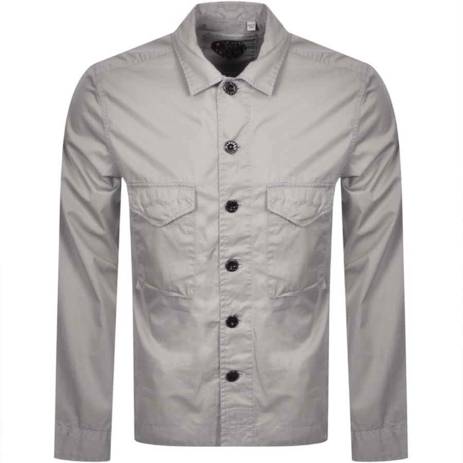 Alternative Image for ProductPretty Green Connor Button Through Overshirt Grey1
