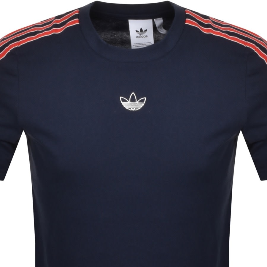 Alternative Image for Productadidas Originals Sport 3 Stripe T Shirt Navy2