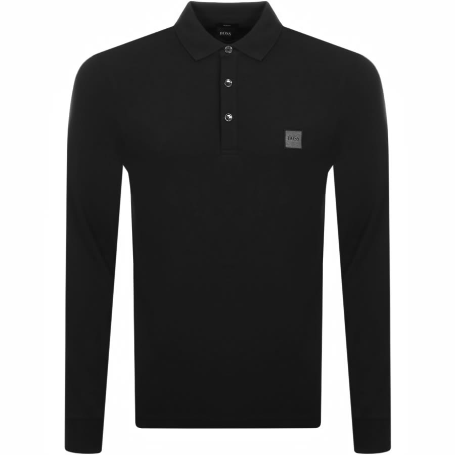 Alternative Image for ProductBOSS Long Sleeved Polo T Shirt Black1