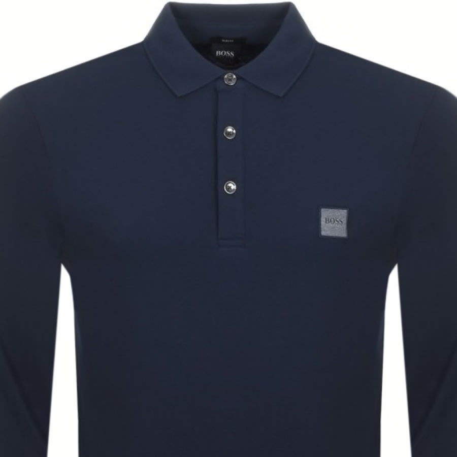 Alternative Image for ProductBOSS Long Sleeved Polo T Shirt Navy2