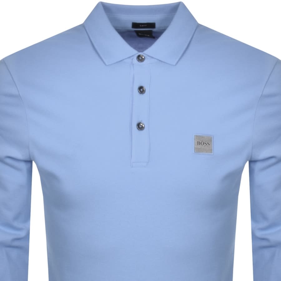 Alternative Image for ProductBOSS Long Sleeved Polo T Shirt Blue2