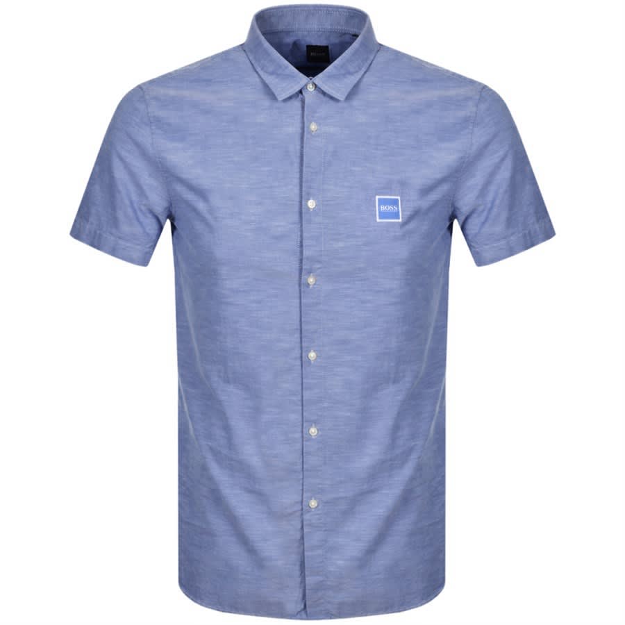 Alternative Image for ProductBOSS Magneton Slim Short Sleeved Shirt Blue1