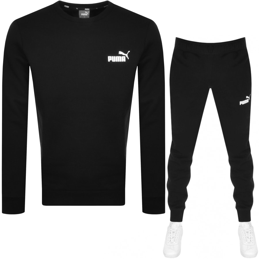 Alternative Image for ProductPuma Logo Crew Neck Tracksuit Black1