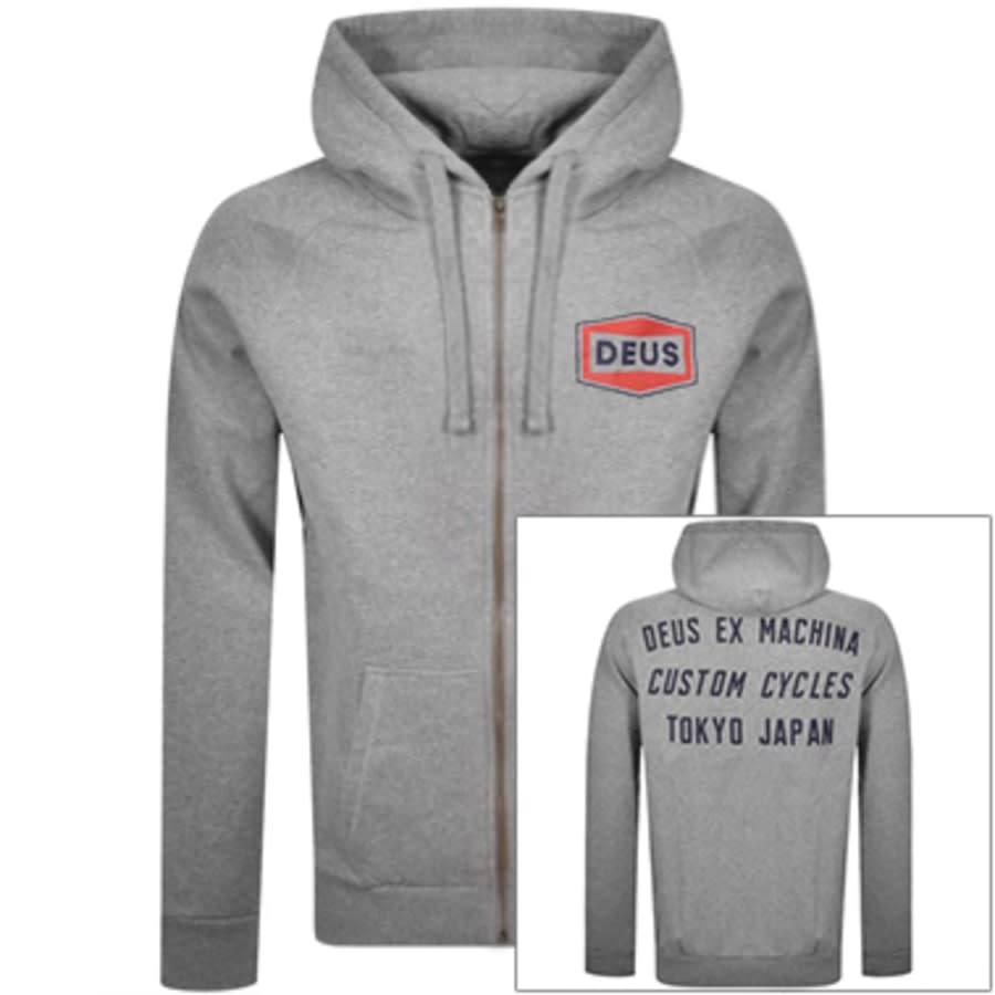 Alternative Image for ProductDeus Ex Machina Speed Stix Hoodie Grey1