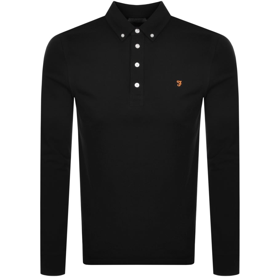 Alternative Image for ProductFarah Vintage Ricky Long Sleeve Polo T Shirt Black1