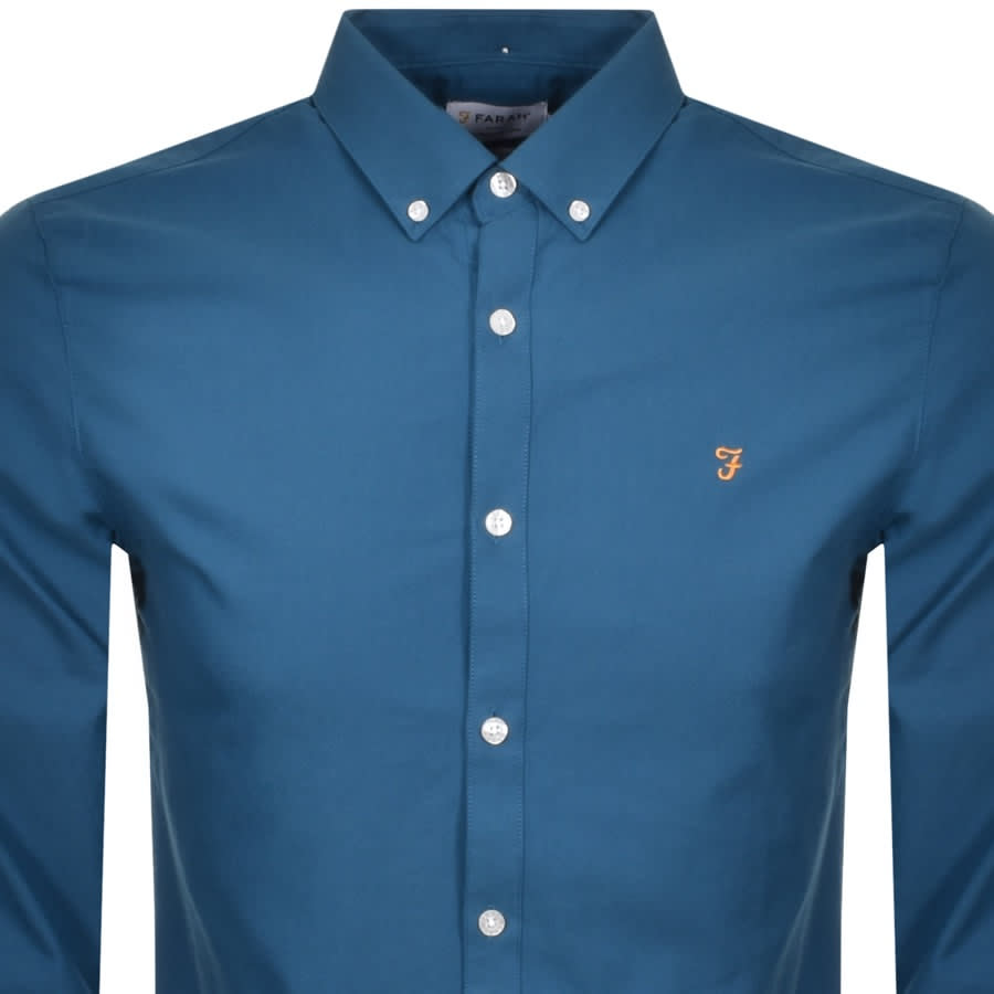 Alternative Image for ProductFarah Vintage Brewer Long Sleeve Shirt Blue2