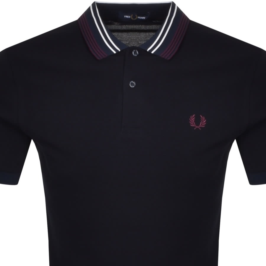 Alternative Image for ProductFred Perry Striped Collar Polo T Shirt Navy2