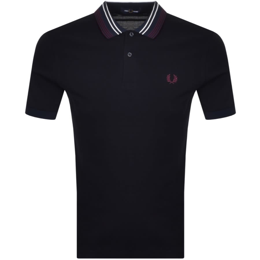 Alternative Image for ProductFred Perry Striped Collar Polo T Shirt Navy1