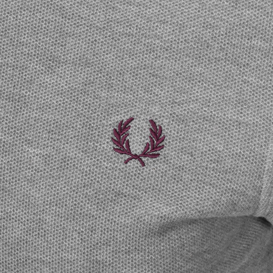 Alternative Image for ProductFred Perry Tipped Cuff Zip Neck Polo T Shirt Grey3