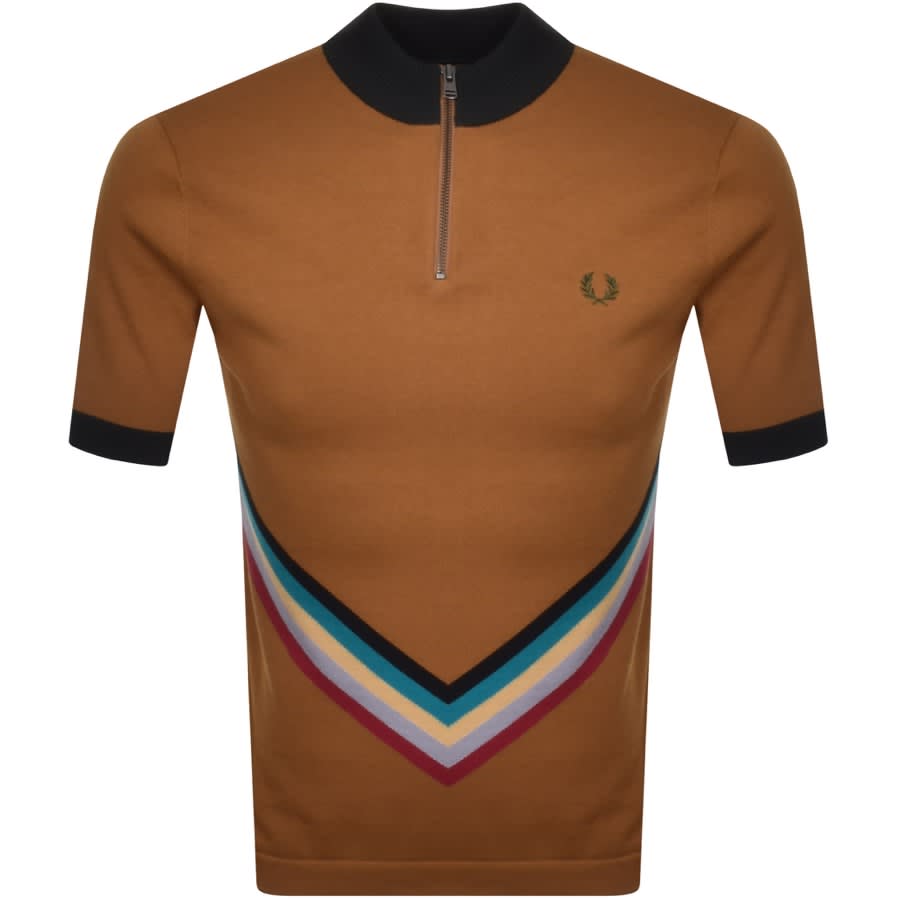 Alternative Image for ProductFred Perry Funnel Neck Knitted Jumper Brown1