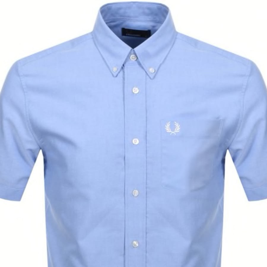 Alternative Image for ProductFred Perry Oxford Short Sleeve Shirt Blue2