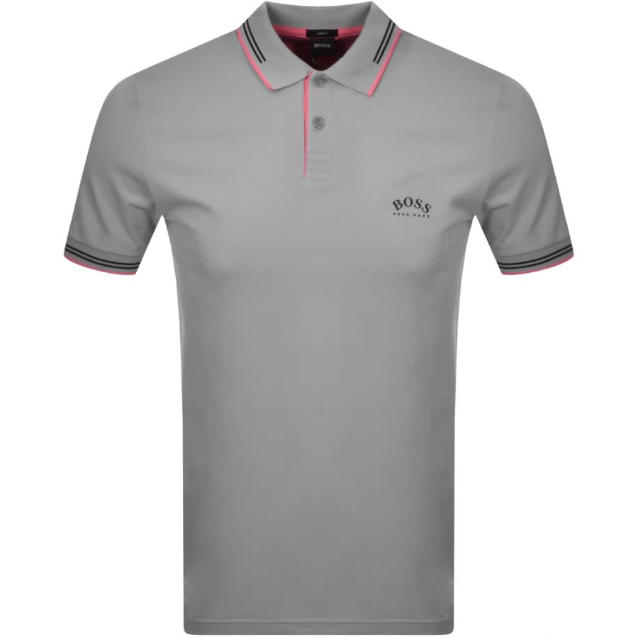 Alternative Image for ProductBOSS Paul Curved Polo T Shirt Grey1