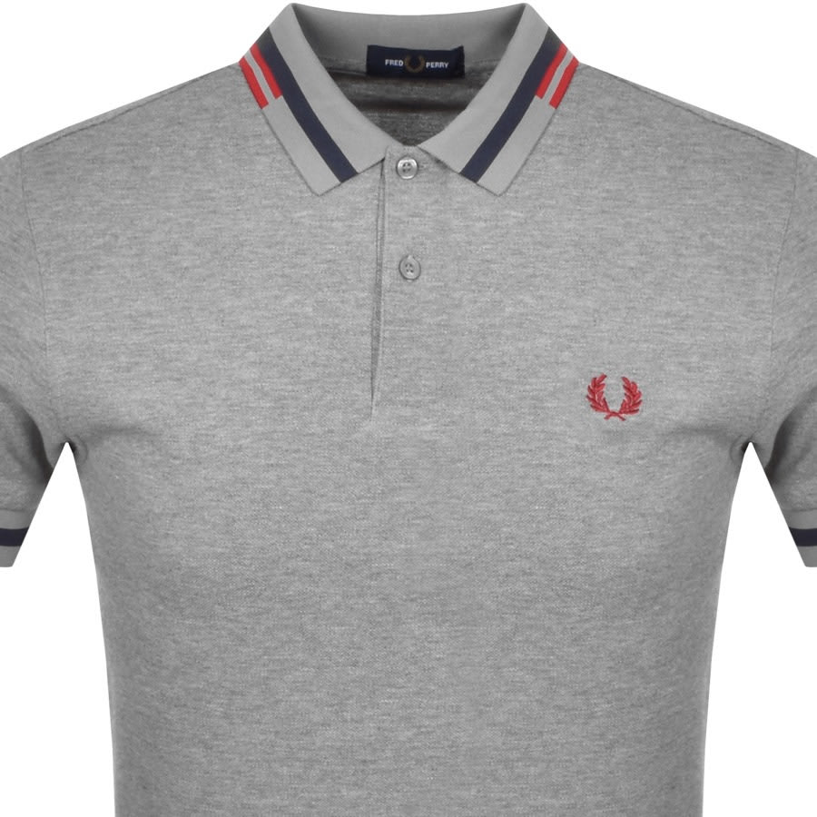 Alternative Image for ProductFred Perry Abstract Tipped Polo T Shirt Grey2