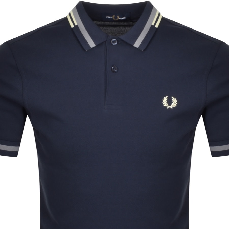 Alternative Image for ProductFred Perry Abstract Tipped Polo T Shirt Navy2