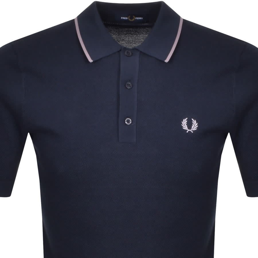 Alternative Image for ProductFred Perry Tipped Knitted Polo T Shirt Navy2