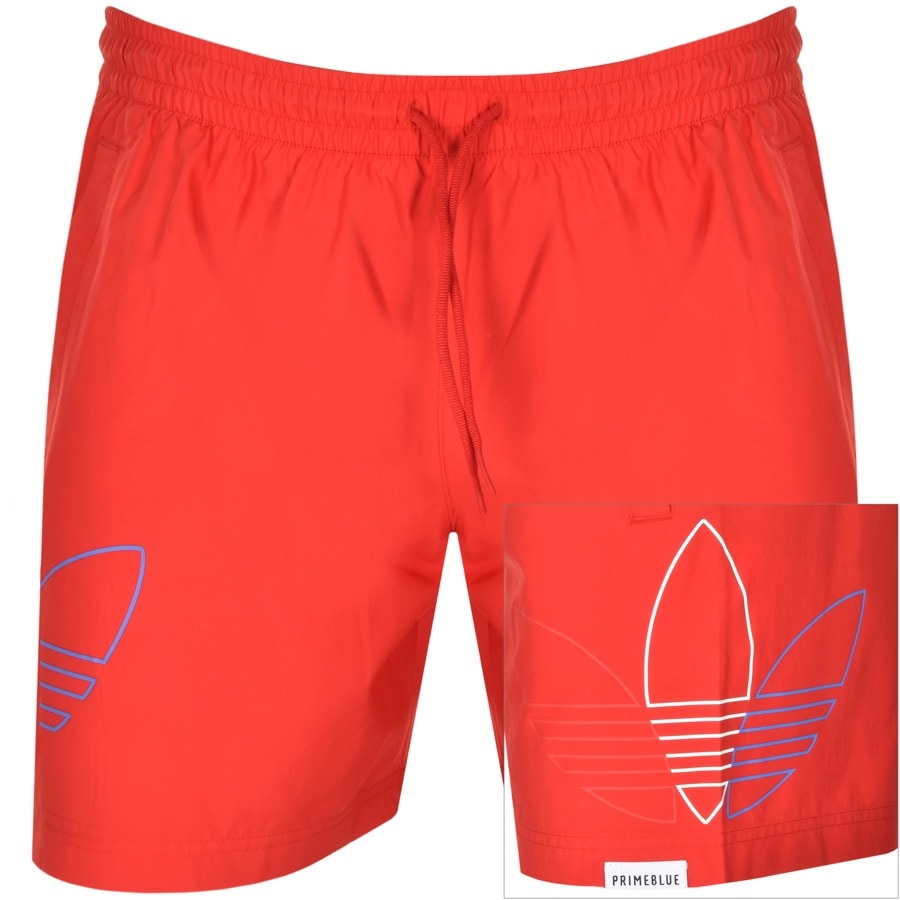 Alternative Image for Productadidas Originals Tricol Swim Shorts Red1