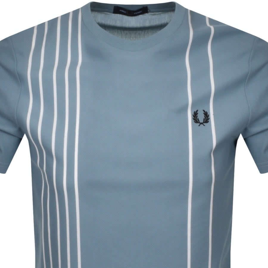 Alternative Image for ProductFred Perry Refined Cotton Striped T Shirt Blue2