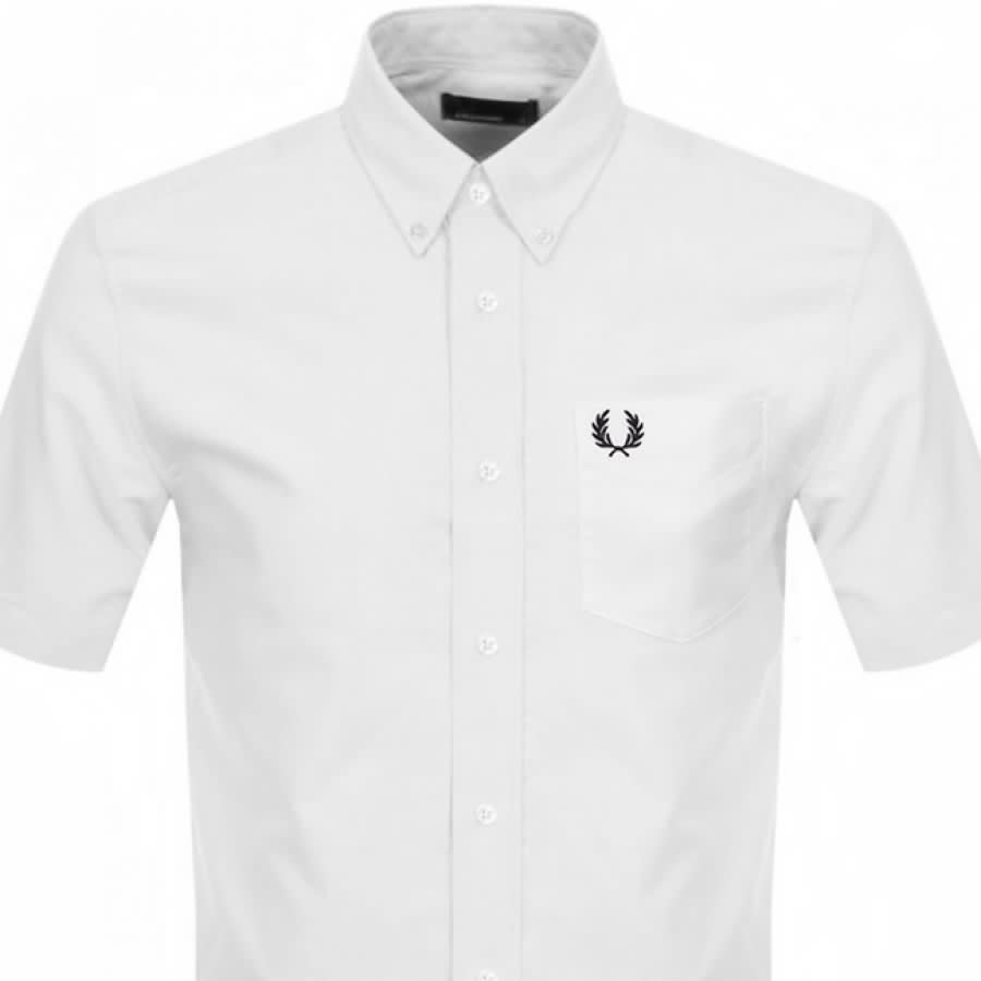 Alternative Image for ProductFred Perry Oxford Short Sleeve Shirt White2