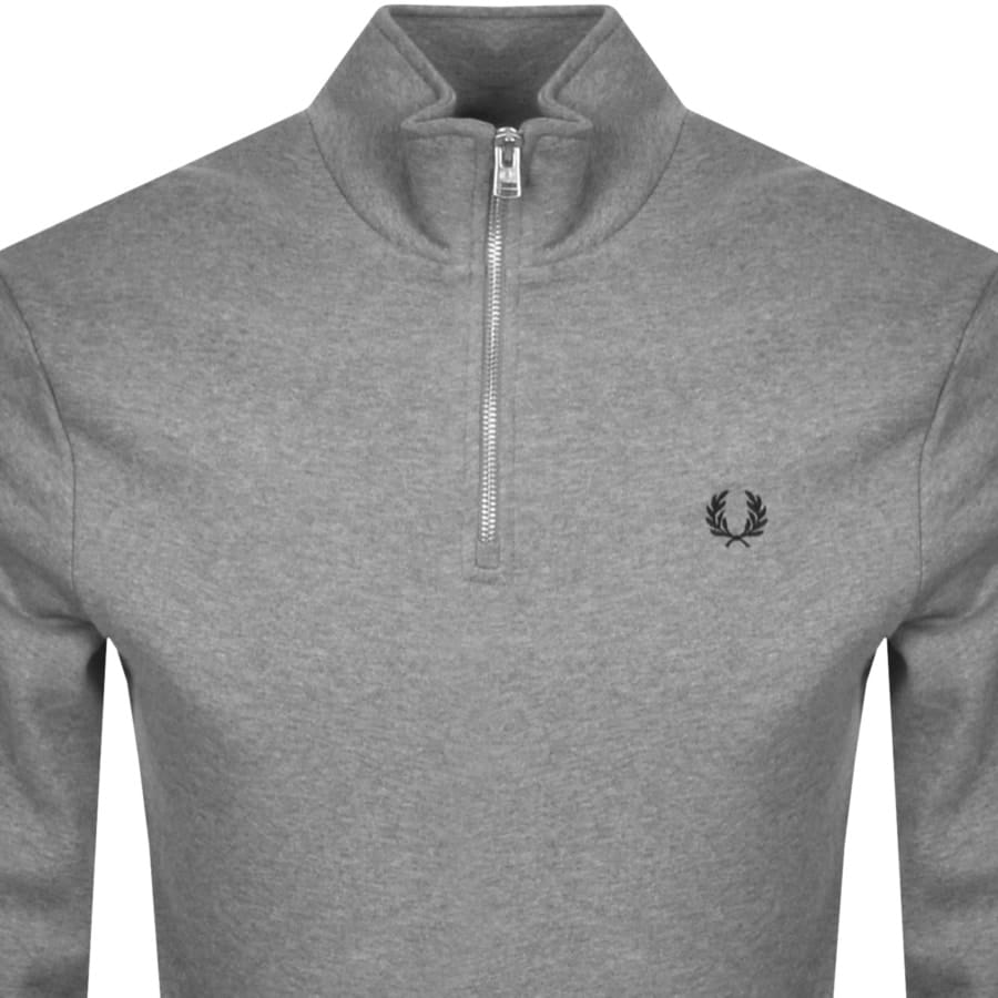 Alternative Image for ProductFred Perry Half Zip Sweatshirt Grey2