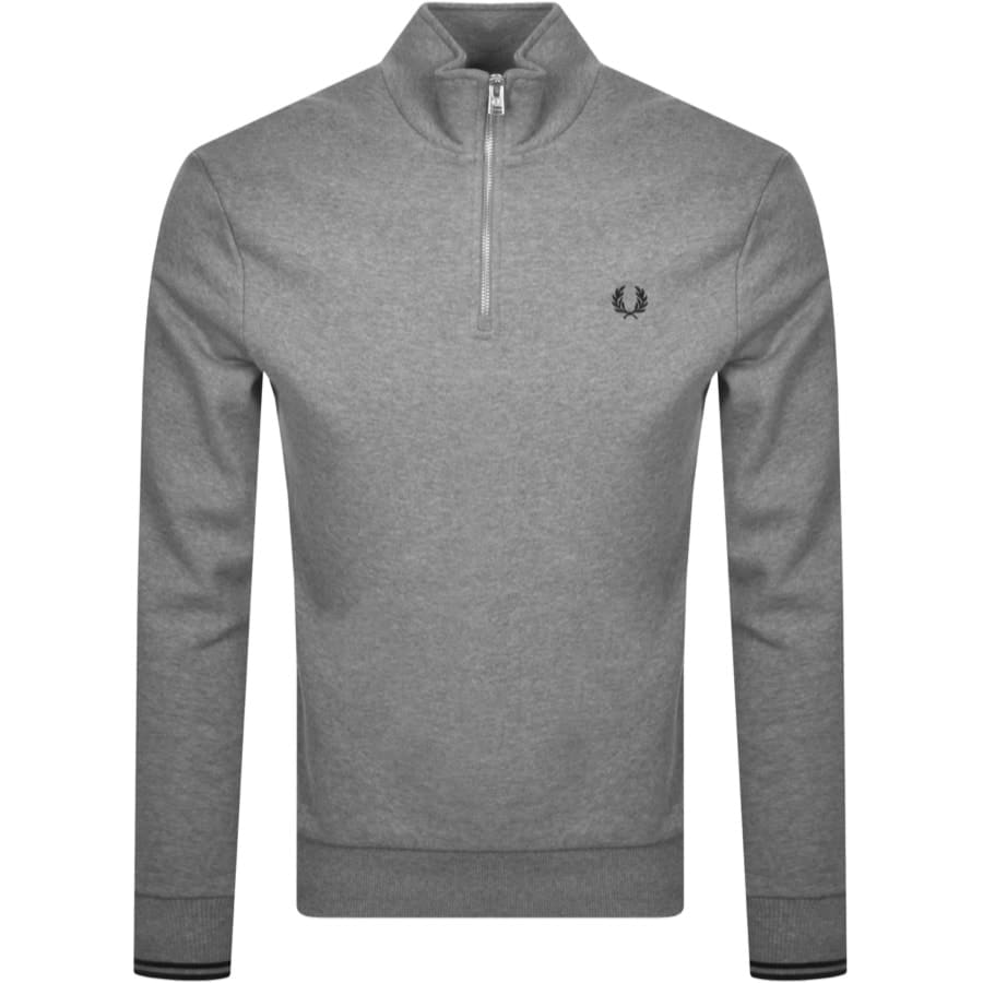 Alternative Image for ProductFred Perry Half Zip Sweatshirt Grey1