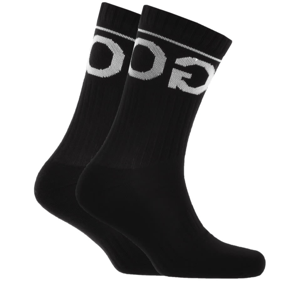 Alternative Image for ProductHUGO Double Pack Logo Socks Black1