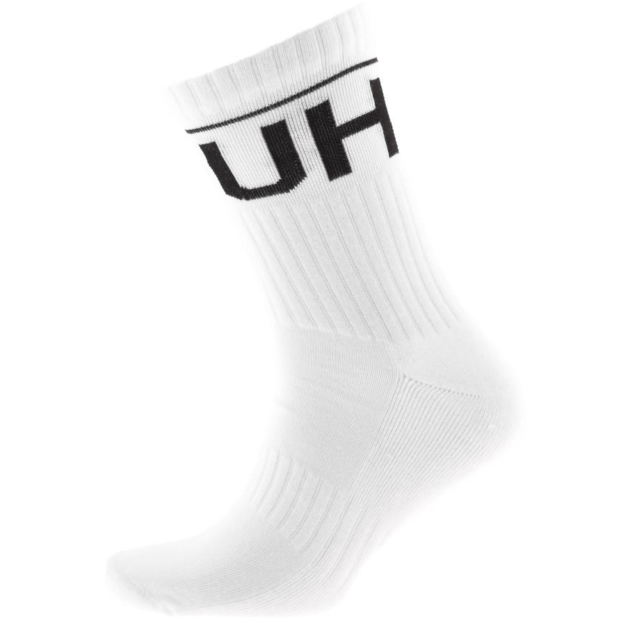 Alternative Image for ProductHUGO Double Pack Logo Socks White2