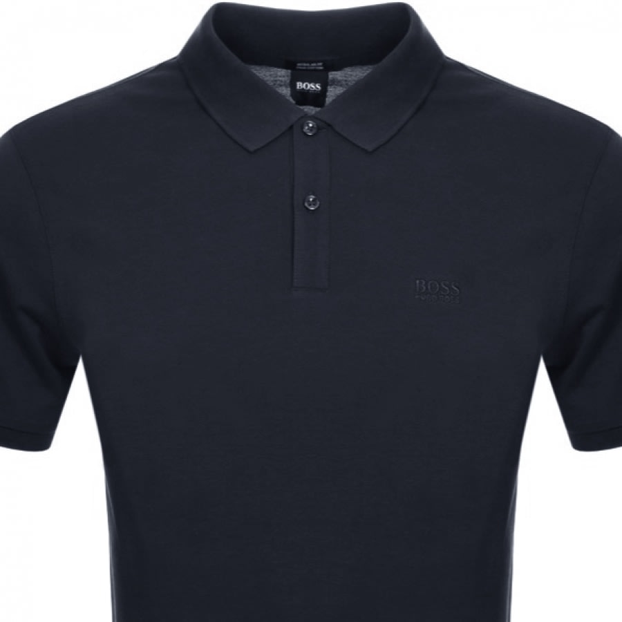 Alternative Image for ProductBOSS Pallas Short Sleeved Polo T Shirt Navy2