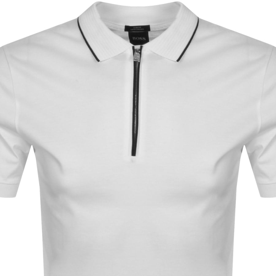 Alternative Image for ProductBOSS Polston 22 Zip Polo T Shirt White2