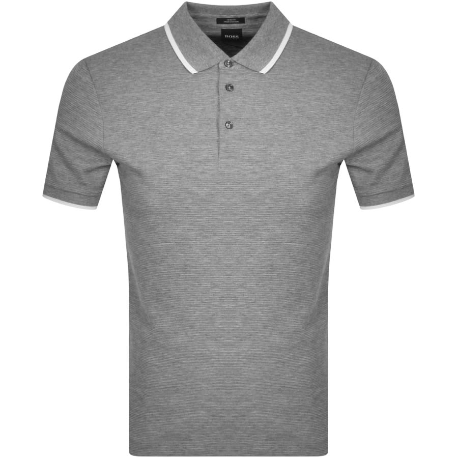 Alternative Image for ProductBOSS Penrose 34 Zip Polo T Shirt Grey1