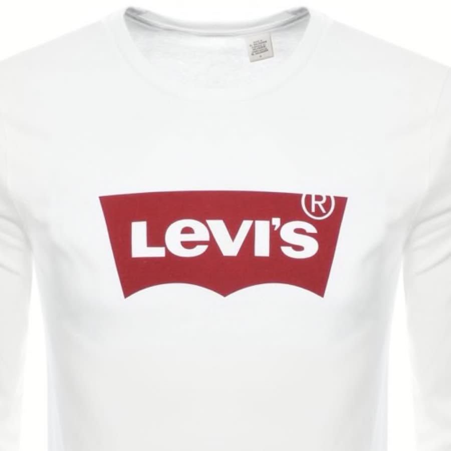 Alternative Image for ProductLevis Logo Crew Neck Long Sleeve T Shirt White2