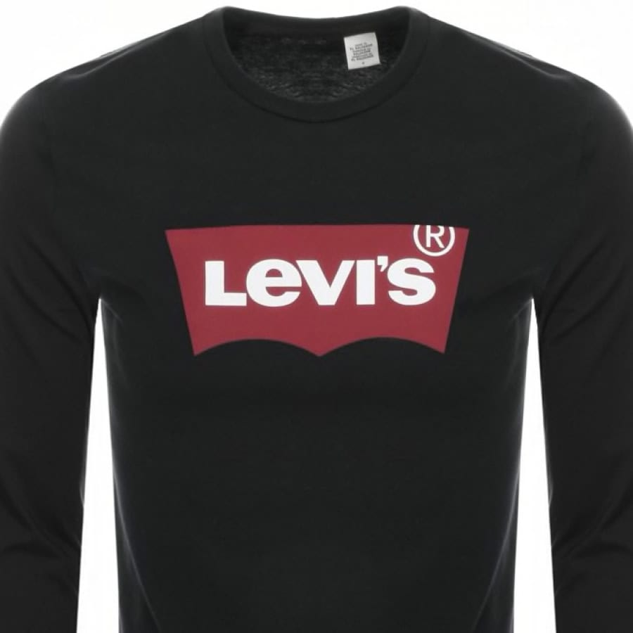 Levis Logo Crew Neck Long Sleeve T Shirt Black | Mainline Menswear