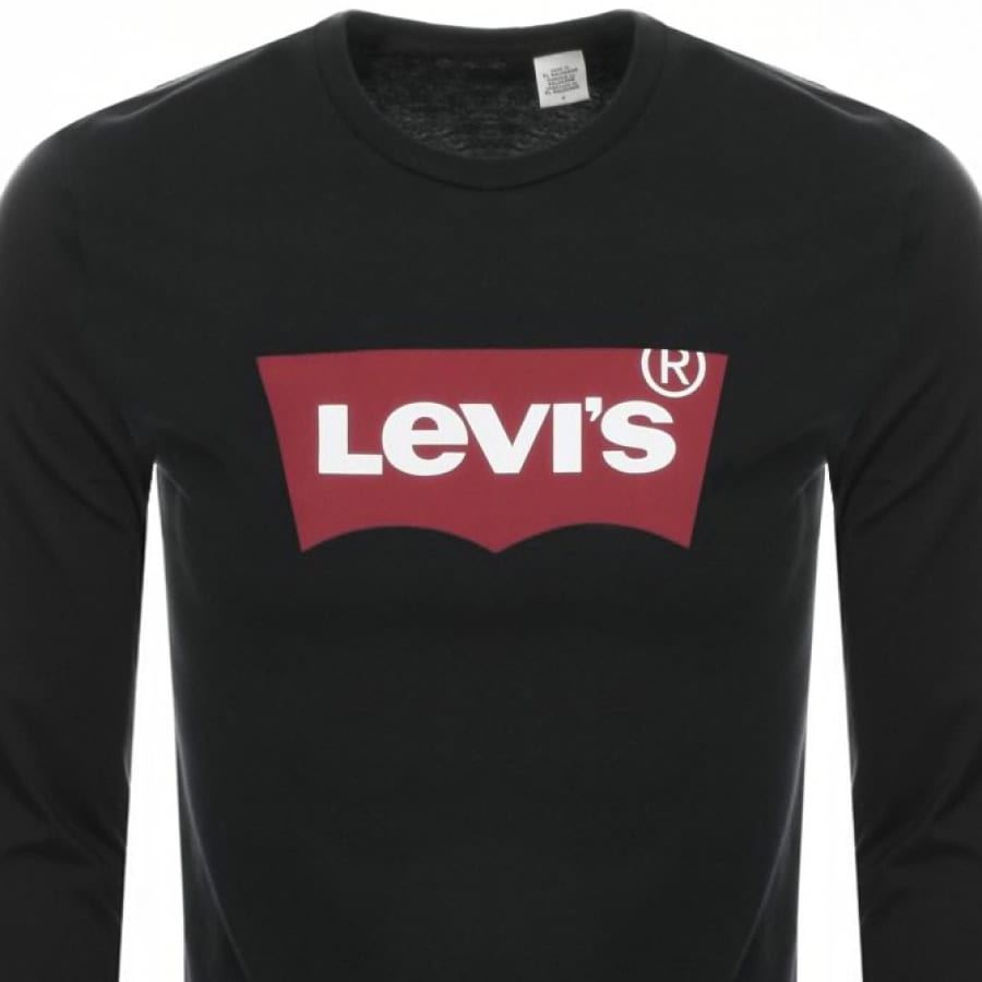 Alternative Image for ProductLevis Logo Crew Neck Long Sleeve T Shirt Black2