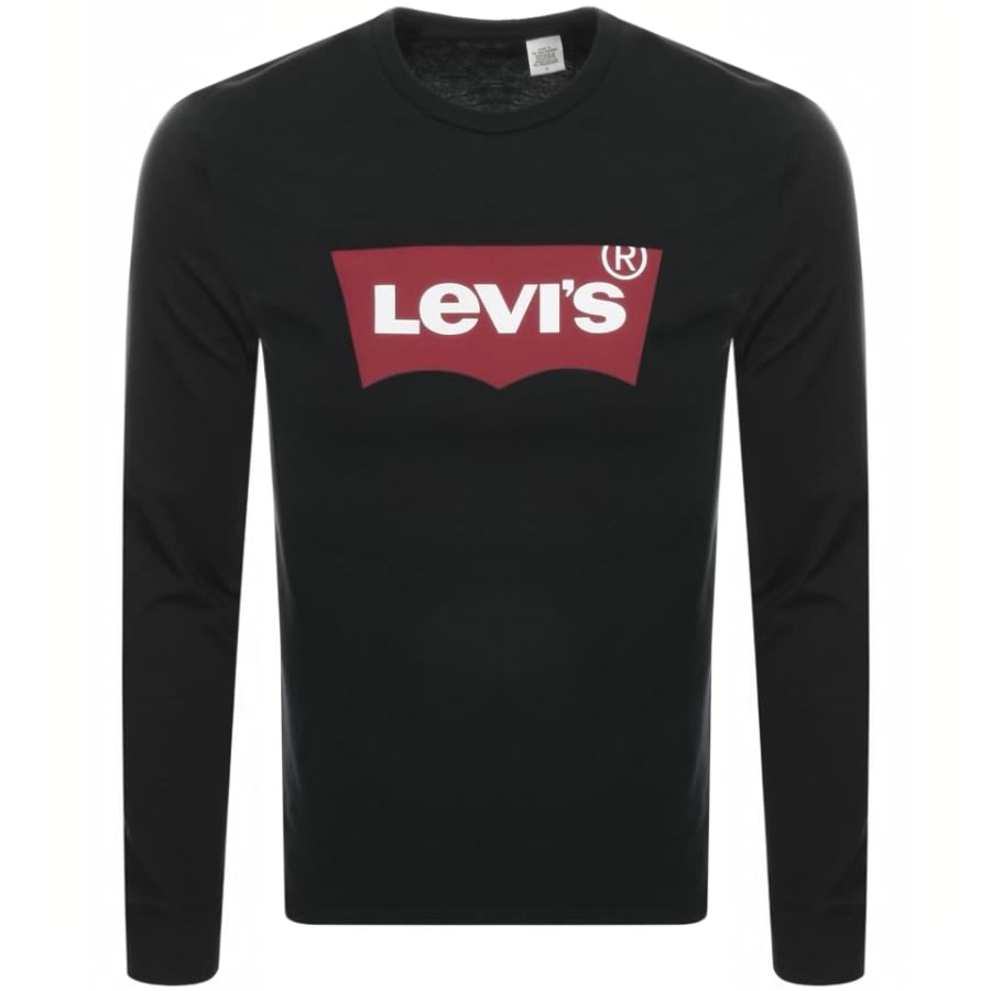 Alternative Image for ProductLevis Logo Crew Neck Long Sleeve T Shirt Black1