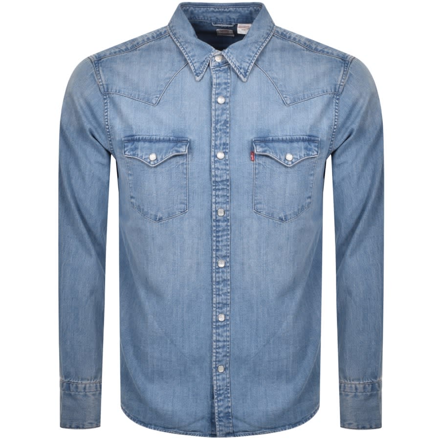 Levis Barstow Western Long Sleeved Shirt Blue | Mainline Menswear